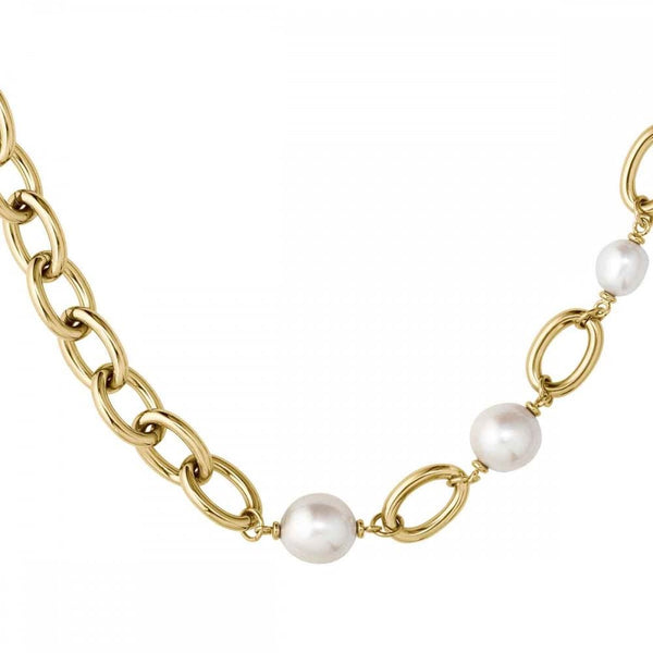 BOSS Ladies Leah Gold Plated Freshwater Pearled Necklace