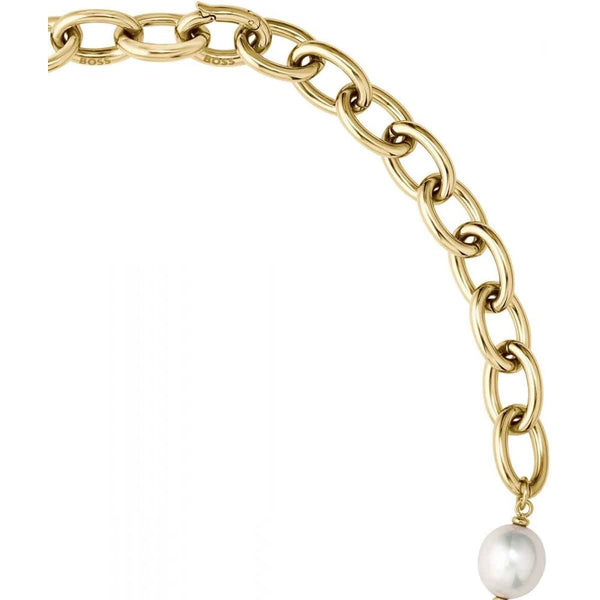 BOSS Ladies Leah Gold Plated Freshwater Pearled Necklace