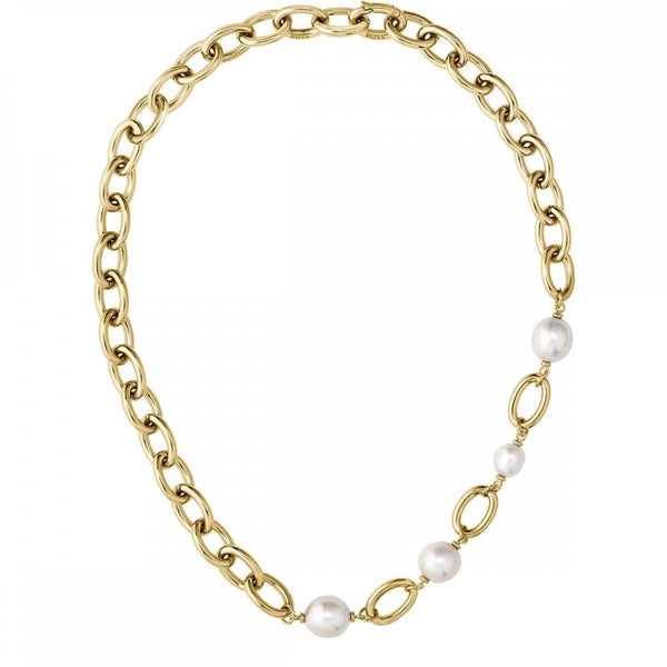 BOSS Ladies Leah Gold Plated Freshwater Pearled Necklace