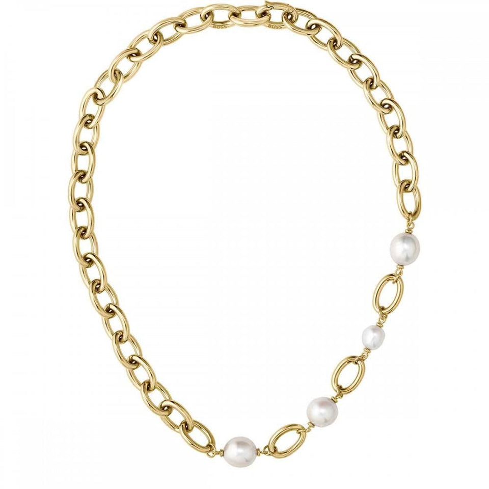 BOSS Ladies Leah Gold Plated Freshwater Pearled Necklace