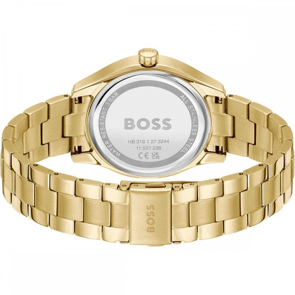 BOSS Ladies LIDA Green Dial Gold Plated IP 38mm Watch