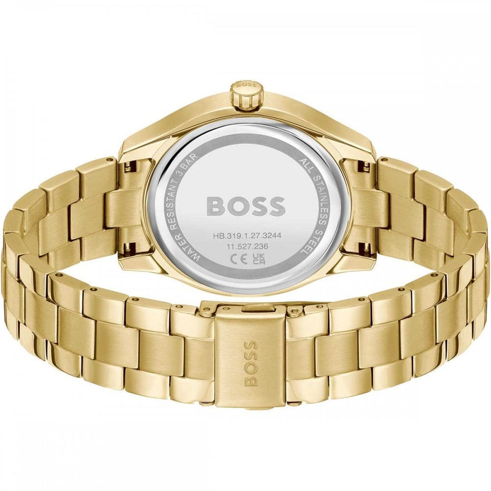 BOSS Ladies LIDA Green Dial Gold Plated IP 38mm Watch