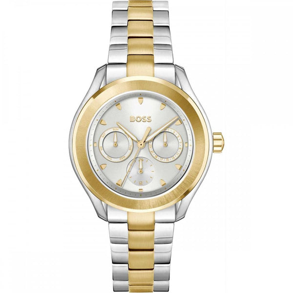BOSS Ladies LIDA Silver Dial Gold Plated Two Tone 38mm Watch