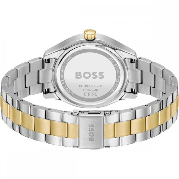 BOSS Ladies LIDA Silver Dial Gold Plated Two Tone 38mm Watch