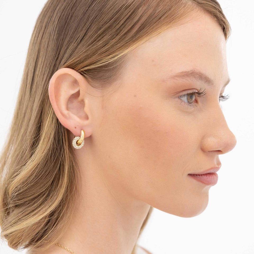 BOSS Ladies Live Precious Gold Plated Circle Hoop Earrings