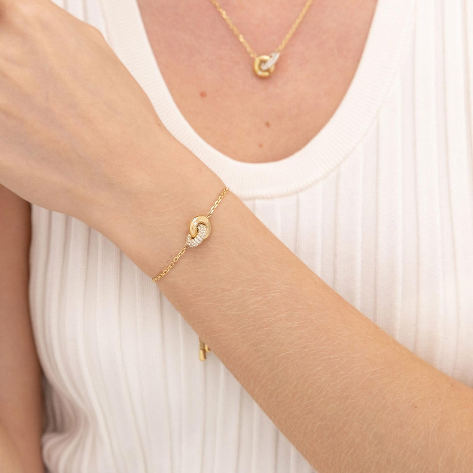 BOSS Ladies Live Precious Gold Plated Interlinked Circle Bracelet