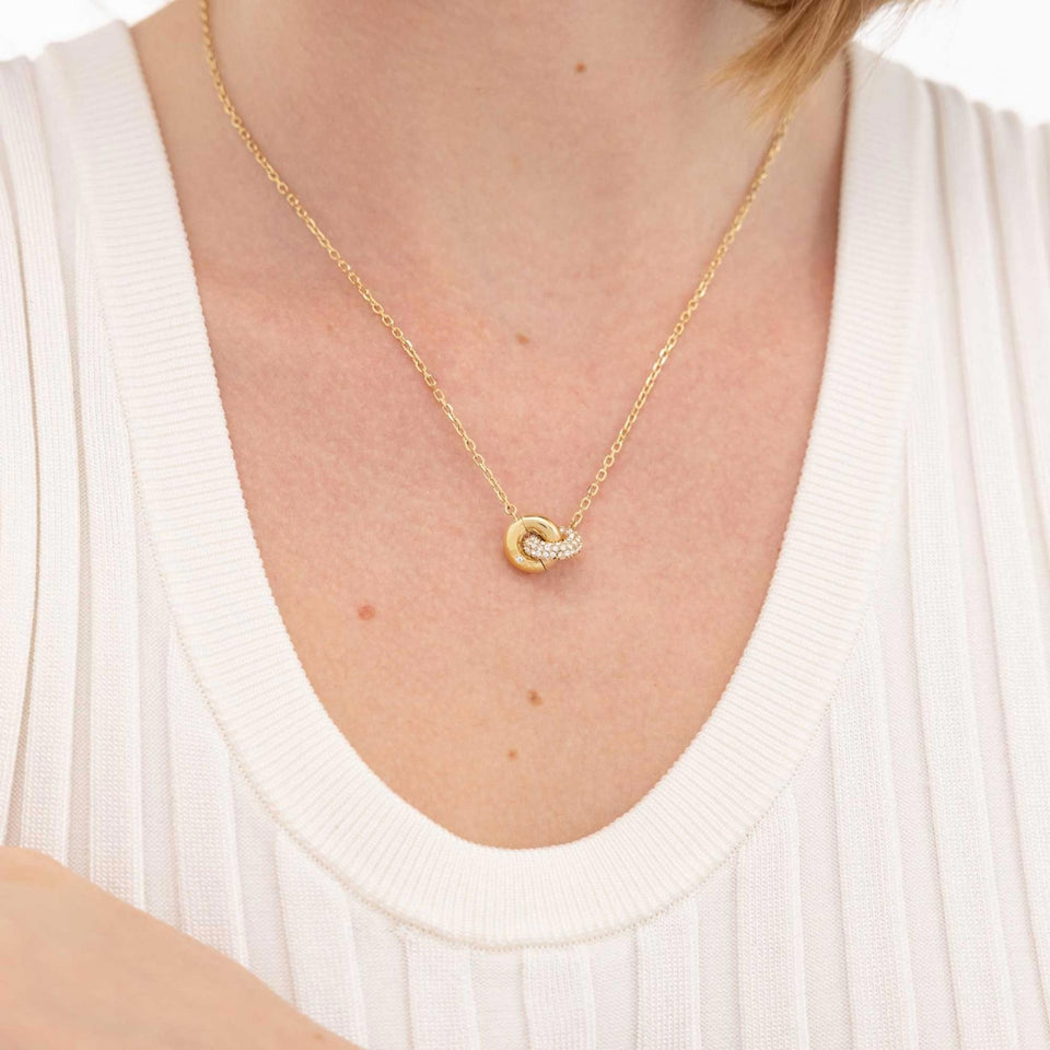 BOSS Ladies Live Precious Gold Plated Interlinked Circle Necklace