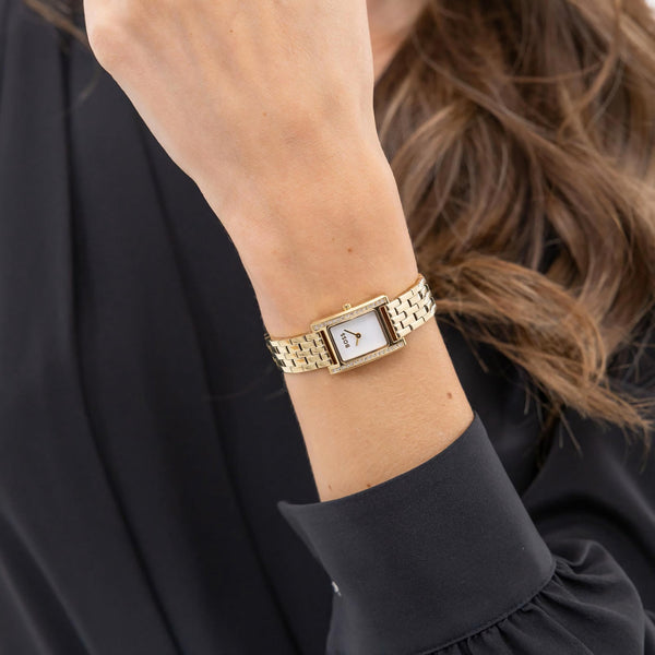 BOSS Ladies LUCY Stone Set Gold Plated Bracelet Watch