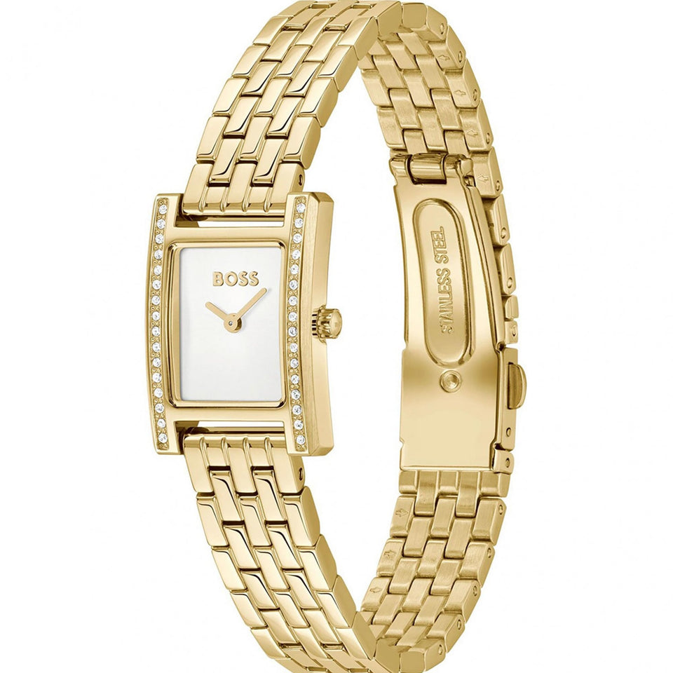 BOSS Ladies LUCY Stone Set Gold Plated Bracelet Watch