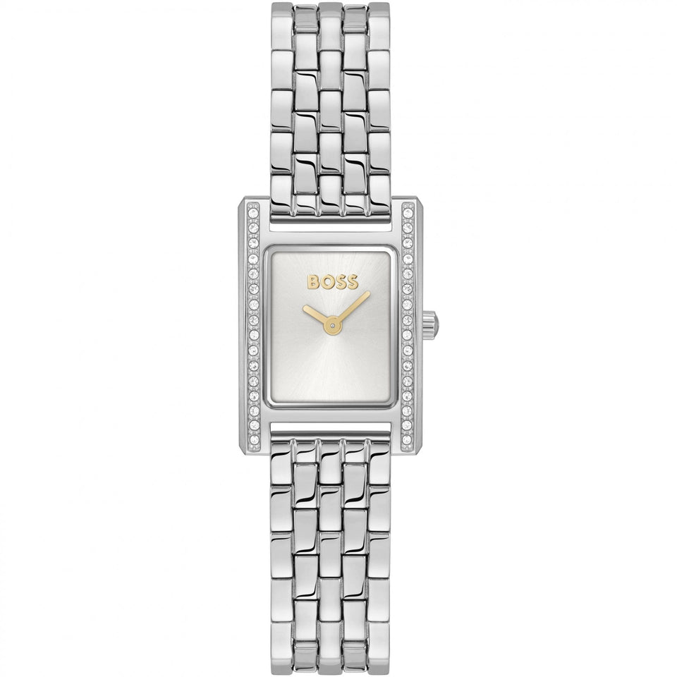 BOSS Ladies LUCY Stone Set Square Dial Watch