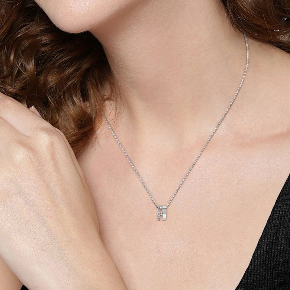 BOSS Ladies Lyssa Stone Set Steel Necklace