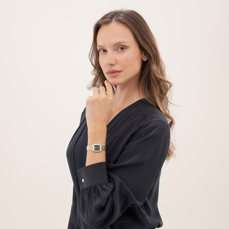 BOSS Ladies MAE PETITE Green Dial Two Tone Bracelet Watch
