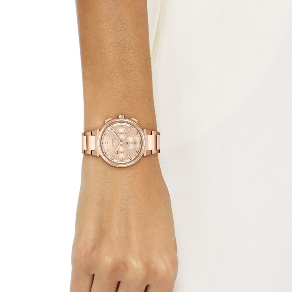 BOSS Ladies ONE Rose Gold PVD Bracelet Watch