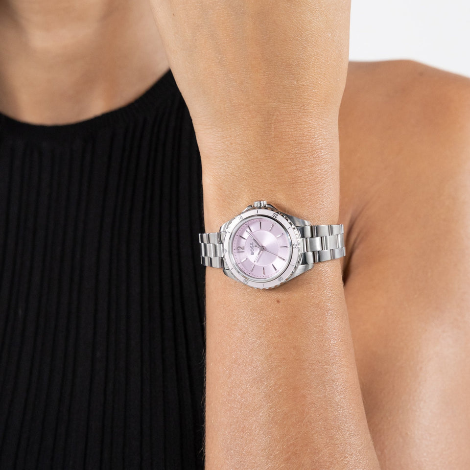BOSS Ladies Sage Aqua Pink Dial Bracelet Watch