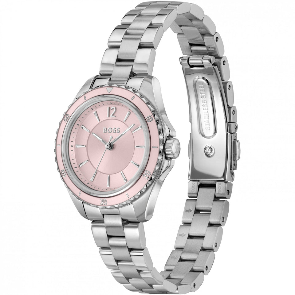 BOSS Ladies Sage Aqua Pink Dial Bracelet Watch