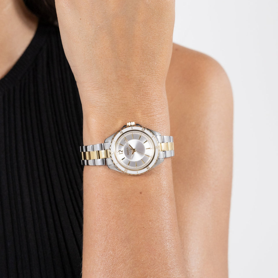 BOSS Ladies Sage Aqua Two Tone Bracelet Watch