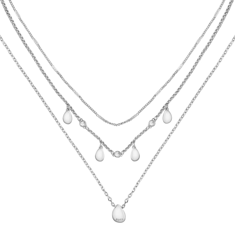BOSS Ladies Selena Multi Layered Droplet Necklace
