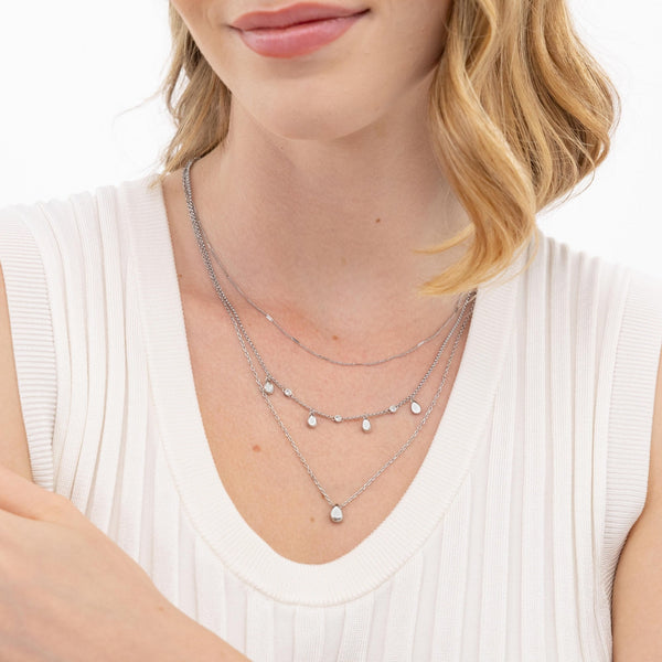 BOSS Ladies Selena Multi Layered Droplet Necklace