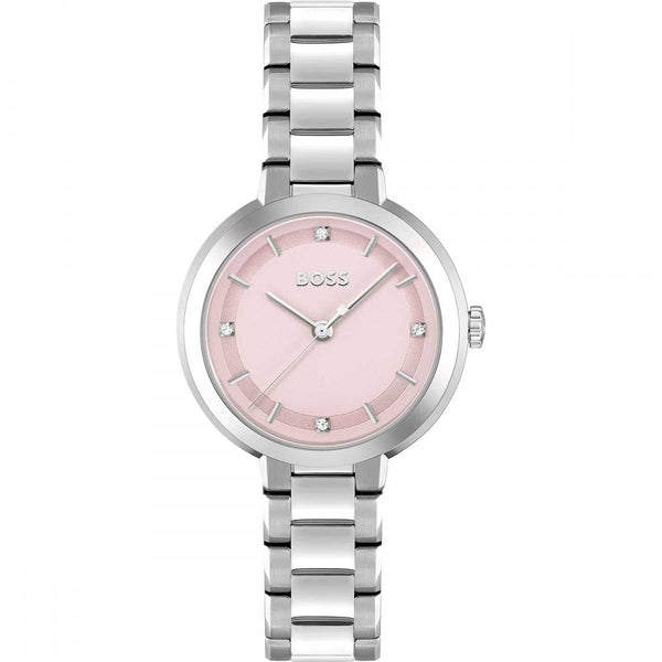 BOSS Ladies SENA Pink Dial Stainless Steel 34mm Watch