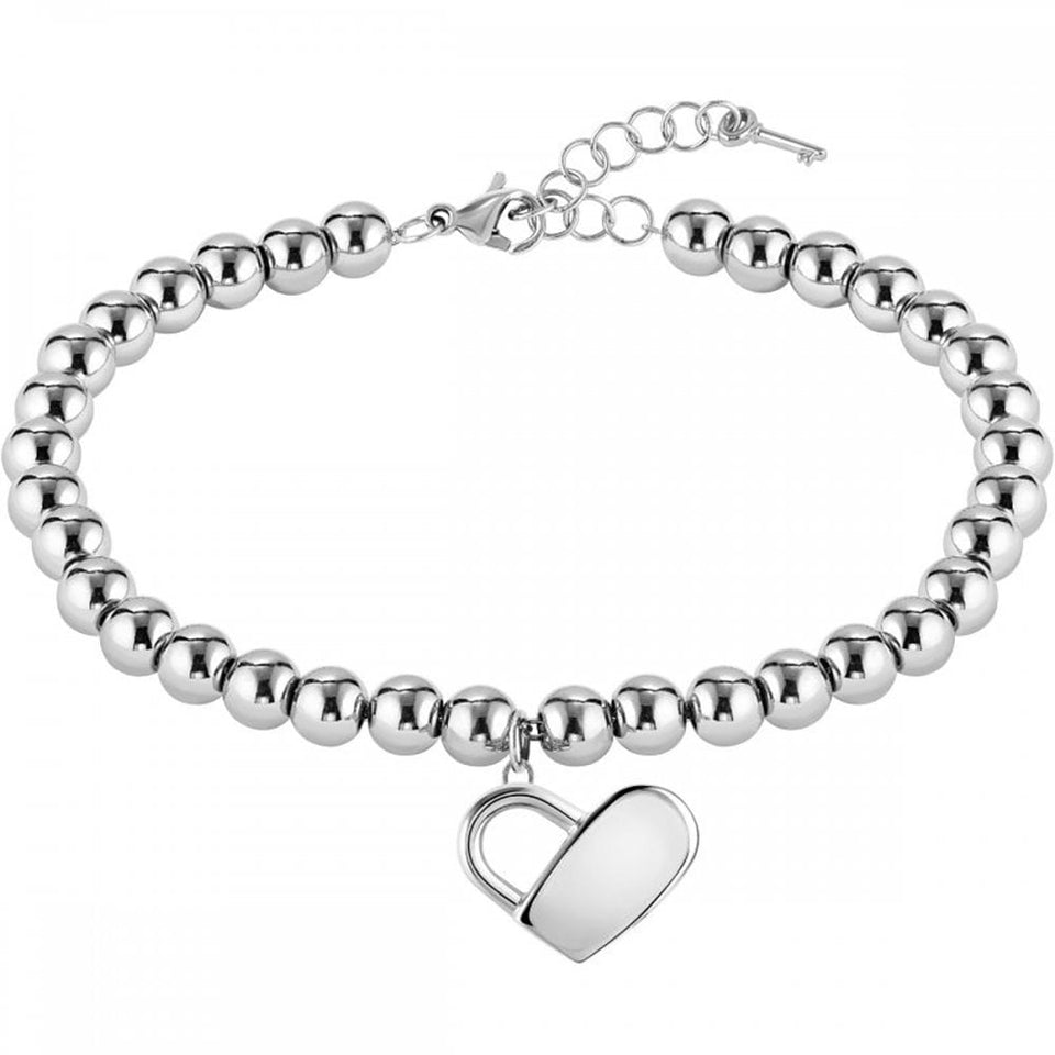 BOSS Ladies Steel Beaded Heart Bracelet