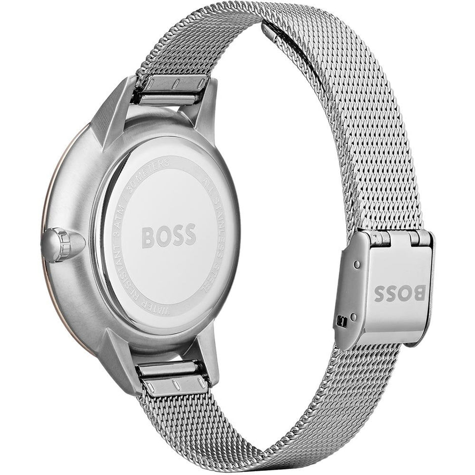 BOSS Ladies SYMPHONY Brown Dial Mesh Watch