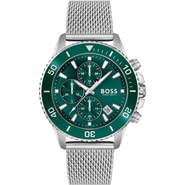 BOSS Men's ADMIRAL Green Dial Chronograph Watch