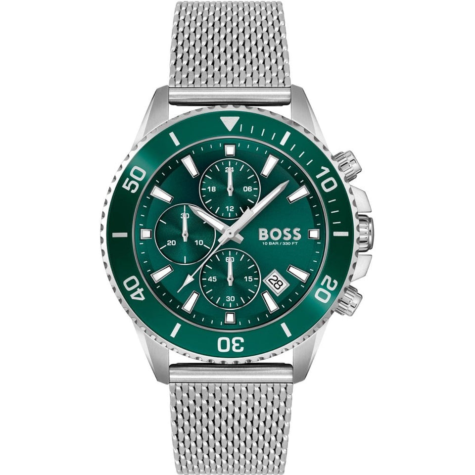 BOSS Men's ADMIRAL Green Dial Chronograph Watch