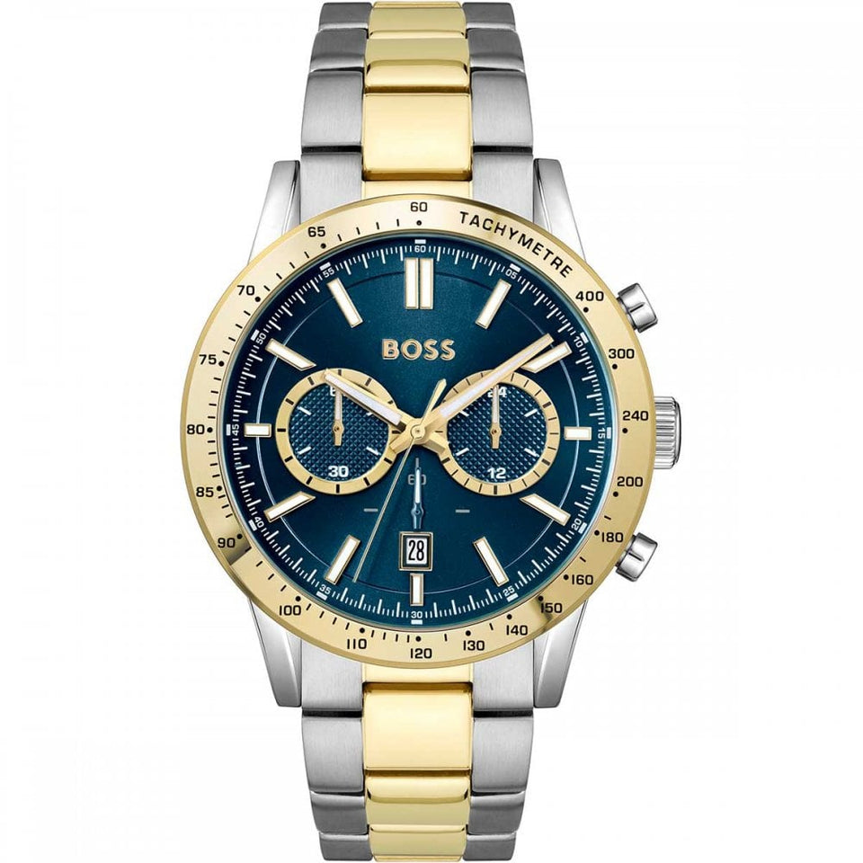 BOSS Men's ALLURE Blue Dial Two Toned 44mm Watch