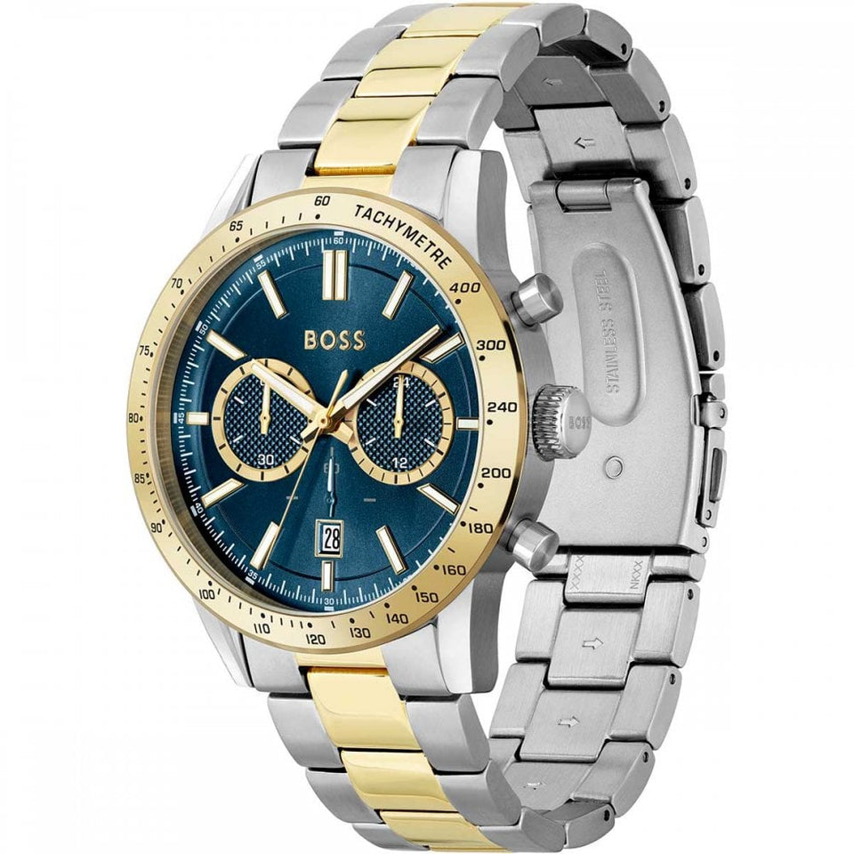 BOSS Men's ALLURE Blue Dial Two Toned 44mm Watch