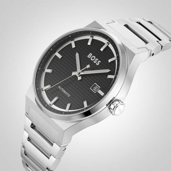 BOSS Men's CANDOR Automatic 41mm Black Dial Watch
