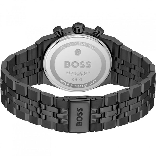 BOSS Men's Candor Prime Green Dial Black IP Plated Watch