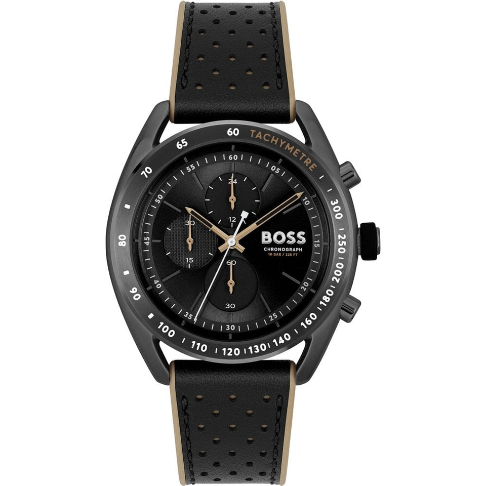 BOSS Men's CENTRE COURT Black Strap Chronograph Watch
