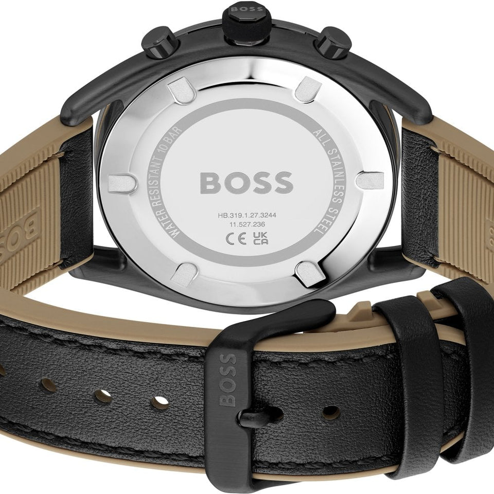 BOSS Men's CENTRE COURT Black Strap Chronograph Watch