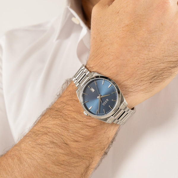 BOSS Men's Cheswick 40mm Blue Dial Bracelet Watch