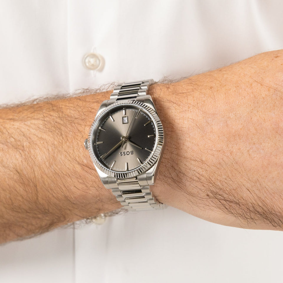 BOSS Men's Cheswick 40mm Grey Dial Bracelet Watch