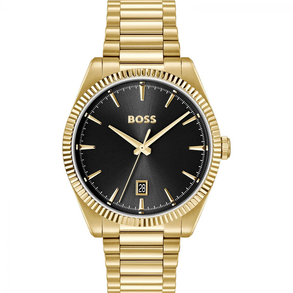 BOSS Men's Cheswick Black Dial Gold Tone Bracelet Watch