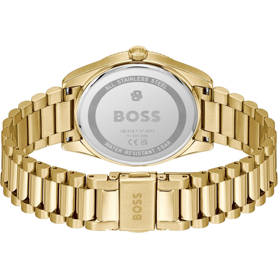 BOSS Men's Cheswick Black Dial Gold Tone Bracelet Watch