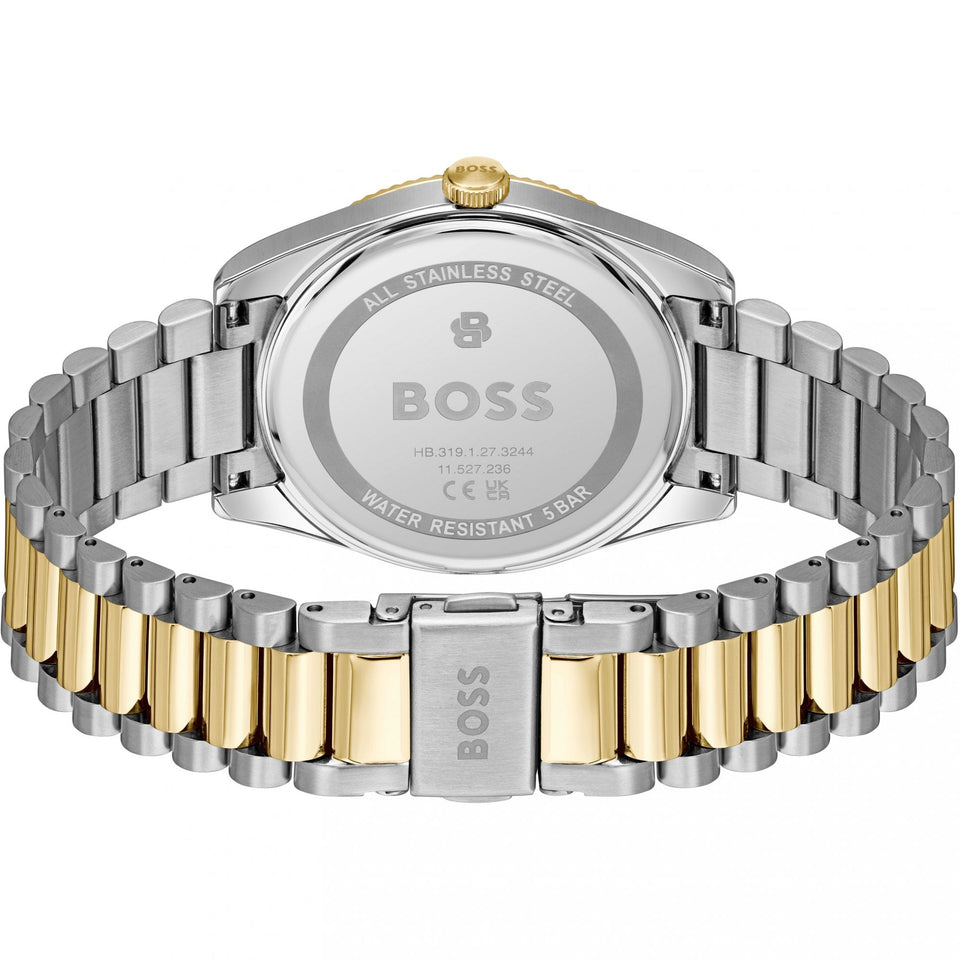 BOSS Men's Cheswick Blue Dial Two Tone Bracelet Watch