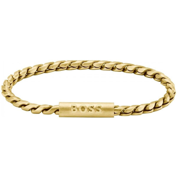 BOSS Men's Doran Twist Gold Plated Chain Bracelet