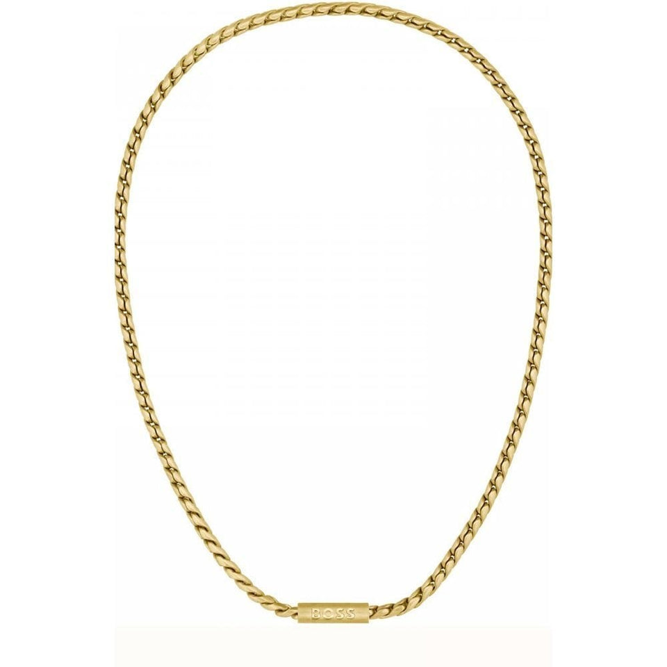BOSS Men's Doran Twist Gold Plated Chain Necklace