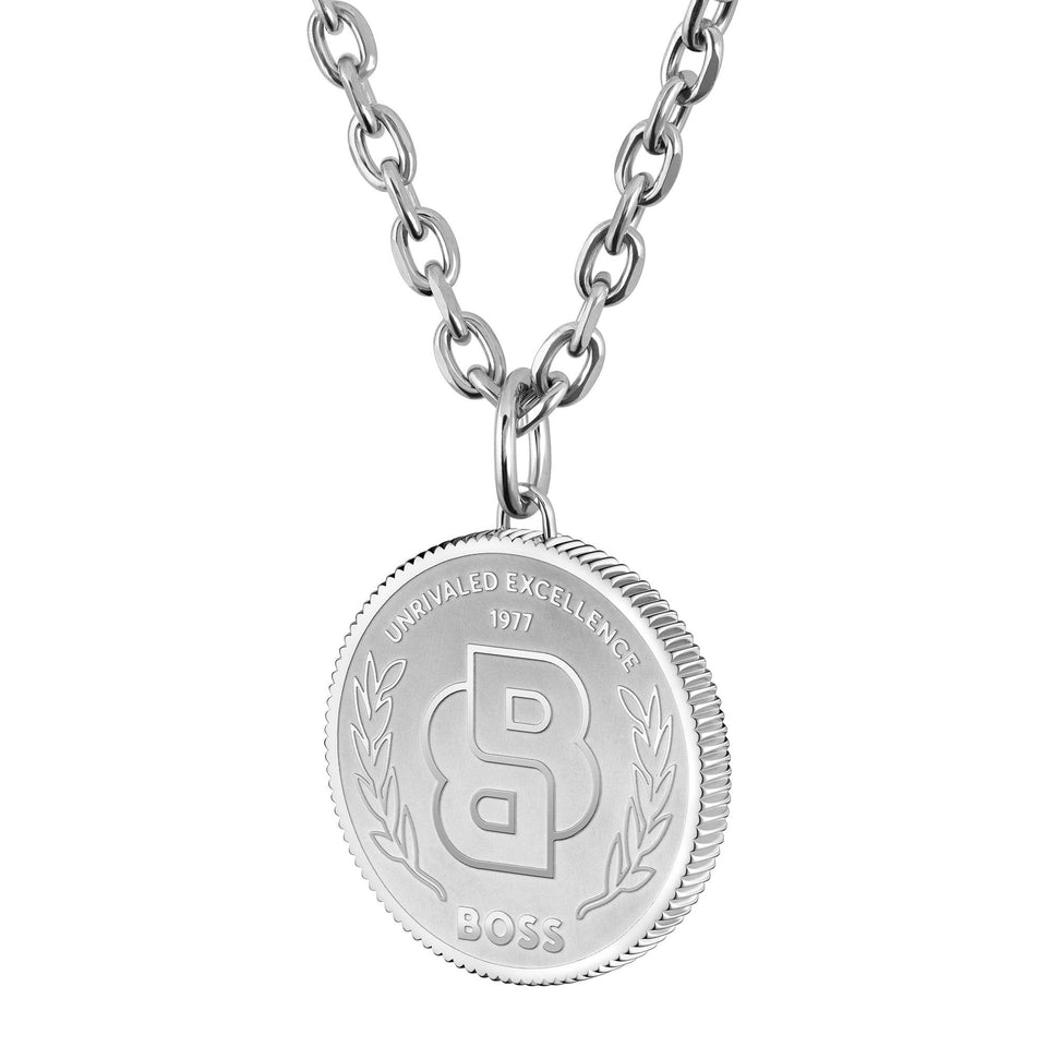 BOSS Men's Double B Monogram Drop Necklace