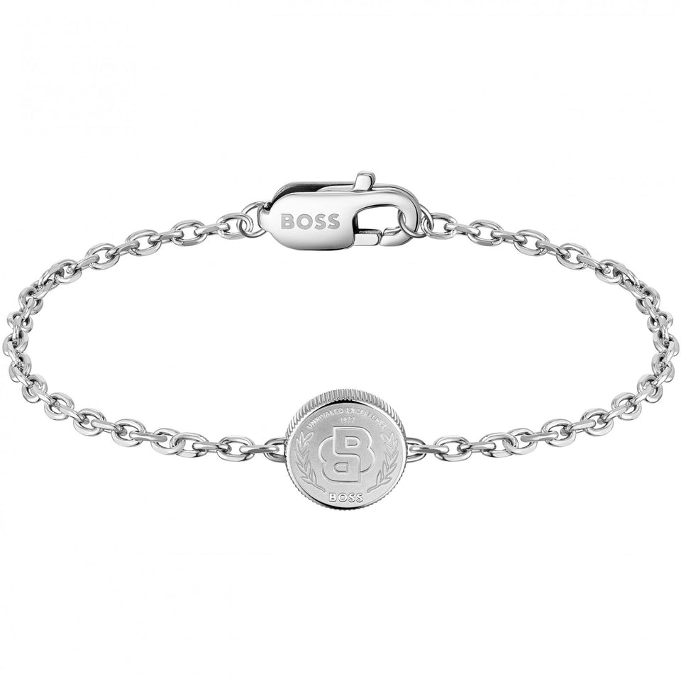 BOSS Men's Double B Monogram Medallion Bracelet