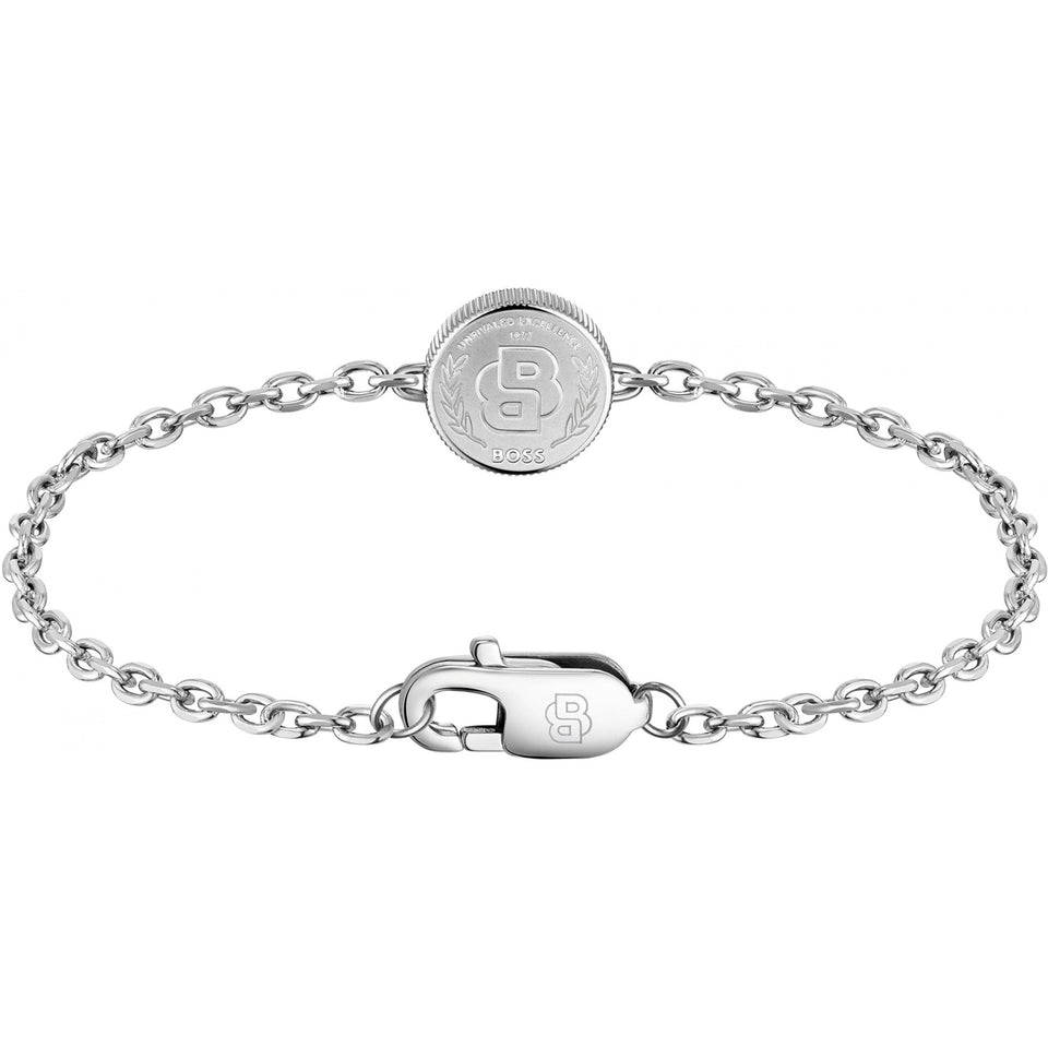 BOSS Men's Double B Monogram Medallion Bracelet