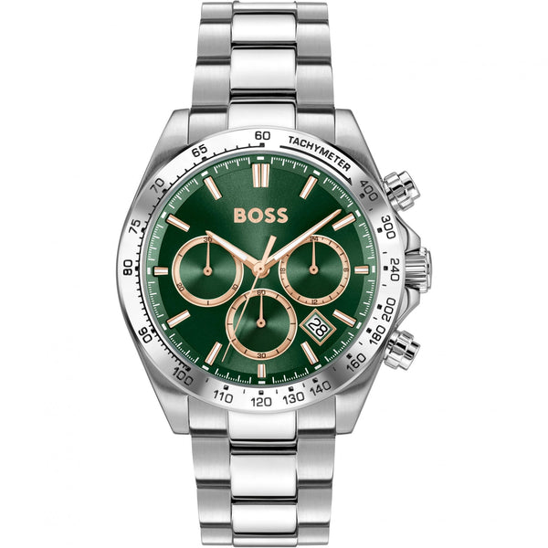BOSS Men's HERO Green Dial Chronograph Watch