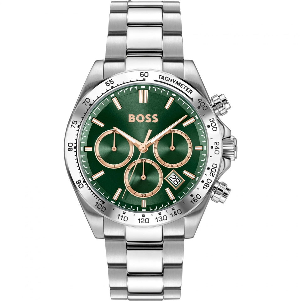 BOSS Men's HERO Green Dial Chronograph Watch