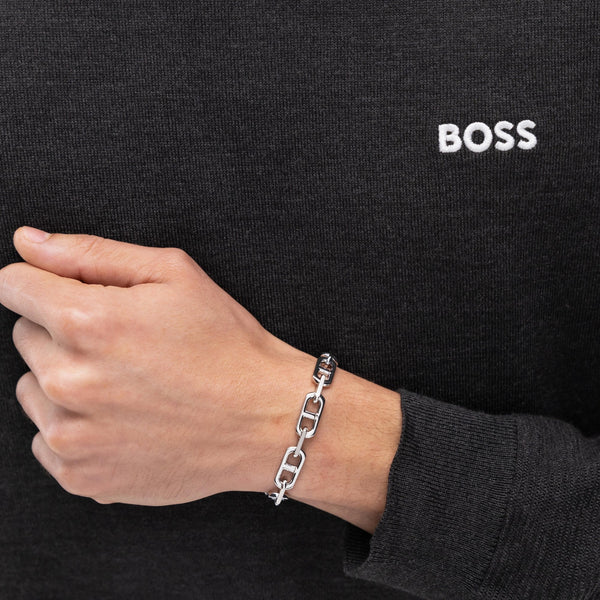 BOSS Men's Kode Stainless Steel Chain Link Bracelet