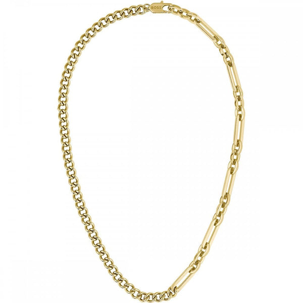 BOSS Men's Mattini Multi Linked Gold Plated Chain Necklace