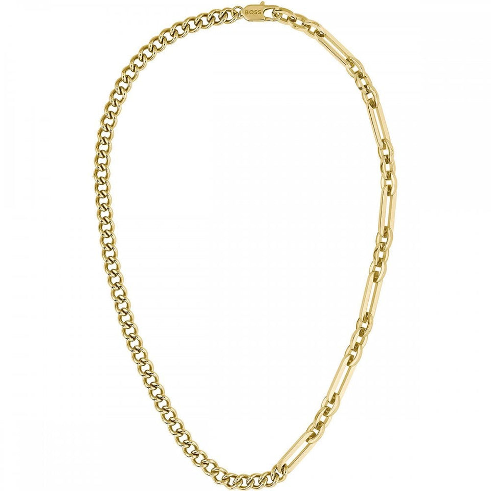 BOSS Men's Mattini Multi Linked Gold Plated Chain Necklace