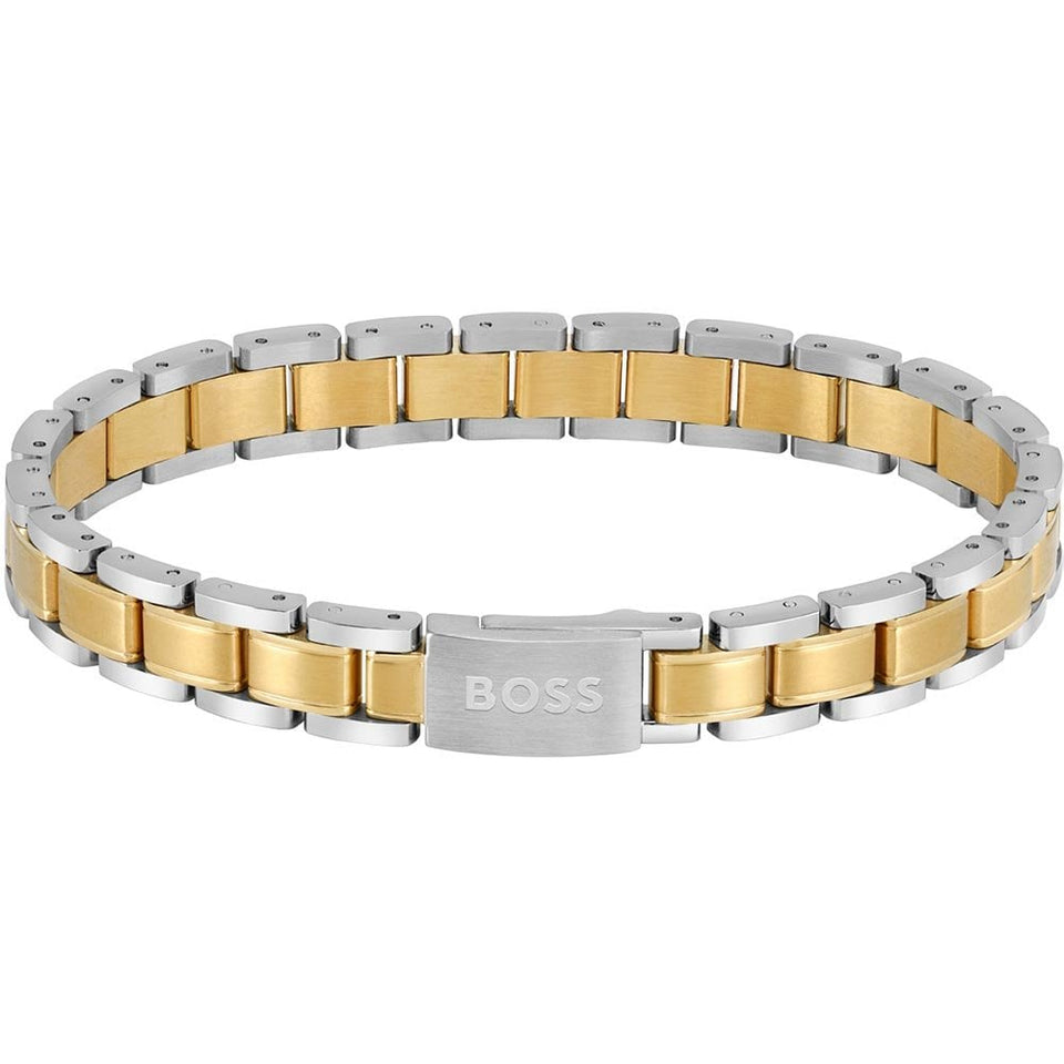 BOSS Men's Metal Links Two Tone Bracelet