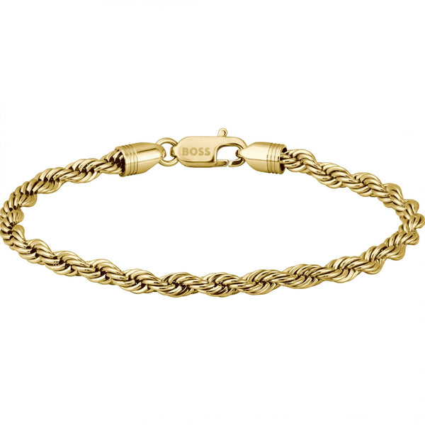 BOSS Men's Myles Gold Plated Twist Chain Bracelet